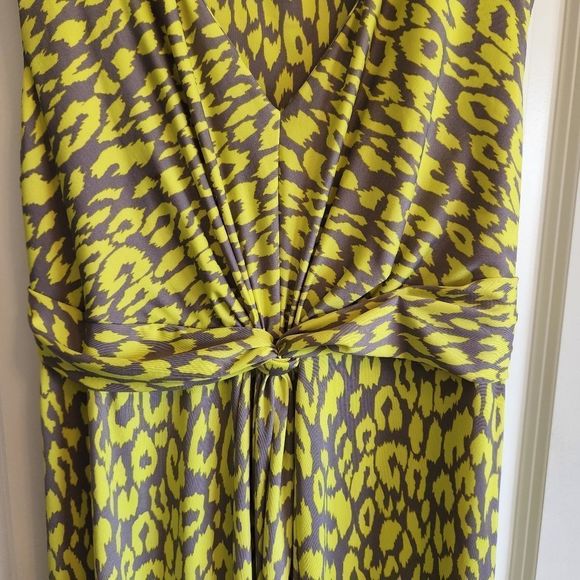 New Directions Lime Green and Gray Maxi Dress - Picture 6 of 8